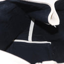BALENCIAGA Navy Cabas M Hand Bag Leather White Silver 339936 Auth hk3892-18