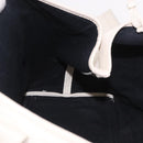 BALENCIAGA Navy Cabas M Hand Bag Leather White Silver 339936 Auth hk3892-19