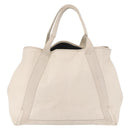 BALENCIAGA Navy Cabas M Hand Bag Leather White Silver 339936 Auth hk3892-2
