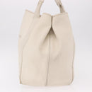 BALENCIAGA Navy Cabas M Hand Bag Leather White Silver 339936 Auth hk3892-3