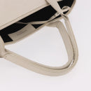 BALENCIAGA Navy Cabas M Hand Bag Leather White Silver 339936 Auth hk3892-8