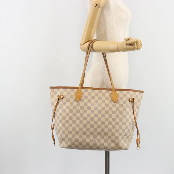 LOUIS VUITTON Damier Azur Neverfull MM Tote Bag N41605 LV Auth hk3894
