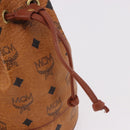 MCM Vicetos Logogram Shoulder Bag PVC Leather Brown Gold Auth hk3898-17
