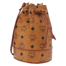 MCM Vicetos Logogram Shoulder Bag PVC Leather Brown Gold Auth hk3898-1