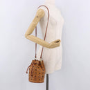 MCM Vicetos Logogram Shoulder Bag PVC Leather Brown Gold Auth hk3898-20
