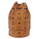 MCM Vicetos Logogram Shoulder Bag PVC Leather Brown Gold Auth hk3898-2
