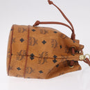 MCM Vicetos Logogram Shoulder Bag PVC Leather Brown Gold Auth hk3898-3