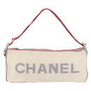 CHANEL Chanel Sports Shoulder Bag Nylon White Silver CC Auth hk3904-2