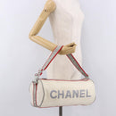 CHANEL Chanel Sports Shoulder Bag Nylon White Silver CC Auth hk3904-21
