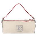 CHANEL Chanel Sports Shoulder Bag Nylon White Silver CC Auth hk3904-3