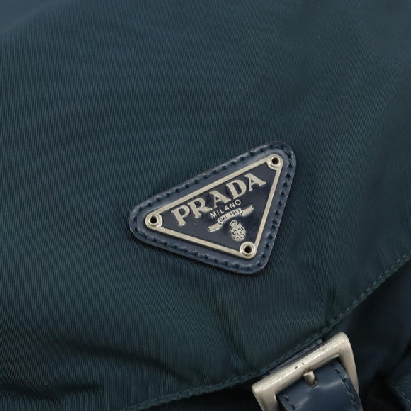 PRADA Backpack Nylon Navy Silver Auth hk3905