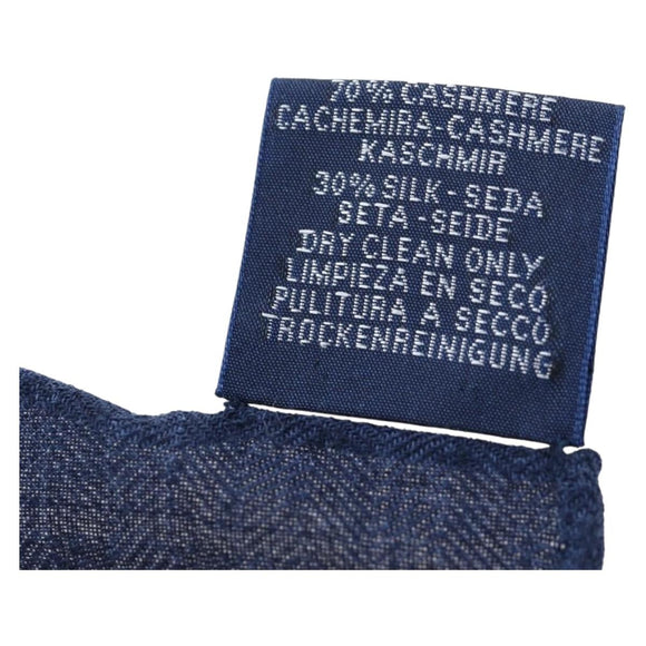 HERMES Carre 140 Scarf ""Peuple Du Vent"" Cashmere Navy Auth hk3921M