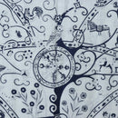 HERMES Carre 140 Scarf ""Peuple Du Vent"" Cashmere Navy Auth hk3921M-6