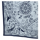 HERMES Carre 140 Scarf ""Peuple Du Vent"" Cashmere Navy Auth hk3921M-8