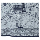 HERMES Carre 140 Scarf ""Peuple Du Vent"" Cashmere Navy Auth hk3921M-9