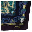 HERMES Carre 140 Scarf ""Le Paradis du Ray"" Cashmere Navy Auth hk3922M-10