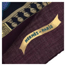 HERMES Carre 140 Scarf ""Le Paradis du Ray"" Cashmere Navy Auth hk3922M-11