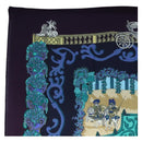 HERMES Carre 140 Scarf ""Le Paradis du Ray"" Cashmere Navy Auth hk3922M-2