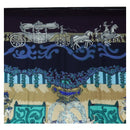 HERMES Carre 140 Scarf ""Le Paradis du Ray"" Cashmere Navy Auth hk3922M-3
