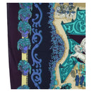 HERMES Carre 140 Scarf ""Le Paradis du Ray"" Cashmere Navy Auth hk3922M-5