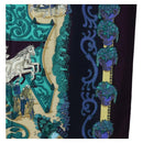 HERMES Carre 140 Scarf ""Le Paradis du Ray"" Cashmere Navy Auth hk3922M-7