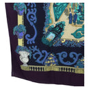 HERMES Carre 140 Scarf ""Le Paradis du Ray"" Cashmere Navy Auth hk3922M-8
