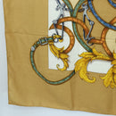 HERMES Carre 140 Scarf ""LINSTRVCTON DU ROY"" Cashmere Brown Auth hk3924V-8