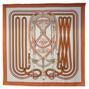 HERMES Carre 140 Scarf ""Grand Tralala"" Cashmere Beige Auth hk3925V-1