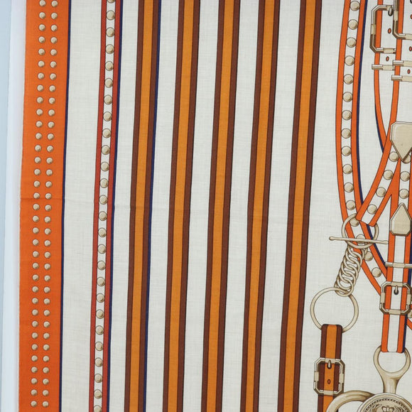HERMES Carre 140 Scarf ""Grand Tralala"" Cashmere Beige Auth hk3925V