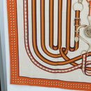 HERMES Carre 140 Scarf ""Grand Tralala"" Cashmere Beige Auth hk3925V-8