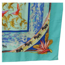 HERMES Carre 140 Scarf ""TROPIQUES"" Cashmere Blue Auth hk3926M-10