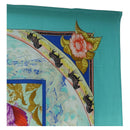 HERMES Carre 140 Scarf ""TROPIQUES"" Cashmere Blue Auth hk3926M-4