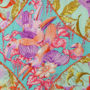 HERMES Carre 140 Scarf ""TROPIQUES"" Cashmere Blue Auth hk3926M-6