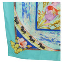 HERMES Carre 140 Scarf ""TROPIQUES"" Cashmere Blue Auth hk3926M-8