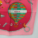 HERMES Carre 90 Scarf ""LES FOLIES DU CIEL"" Silk Pink Auth hk3927V-10