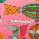 HERMES Carre 90 Scarf ""LES FOLIES DU CIEL"" Silk Pink Auth hk3927V-11