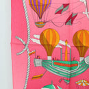 HERMES Carre 90 Scarf ""LES FOLIES DU CIEL"" Silk Pink Auth hk3927V-5