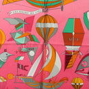 HERMES Carre 90 Scarf ""LES FOLIES DU CIEL"" Silk Pink Auth hk3927V-6