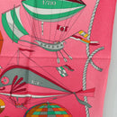 HERMES Carre 90 Scarf ""LES FOLIES DU CIEL"" Silk Pink Auth hk3927V-7