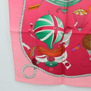 HERMES Carre 90 Scarf ""LES FOLIES DU CIEL"" Silk Pink Auth hk3927V-8