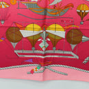 HERMES Carre 90 Scarf ""LES FOLIES DU CIEL"" Silk Pink Auth hk3927V-9