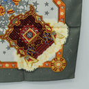 HERMES Carre 90 Scarf ”La Magie"" Silk Gray Auth hk3928M-10
