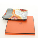 HERMES Carre 90 Scarf ”La Magie"" Silk Gray Auth hk3928M-15
