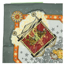 HERMES Carre 90 Scarf ”La Magie"" Silk Gray Auth hk3928M-2