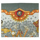 HERMES Carre 90 Scarf ”La Magie"" Silk Gray Auth hk3928M-3