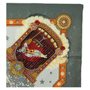 HERMES Carre 90 Scarf ”La Magie"" Silk Gray Auth hk3928M-4