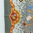 HERMES Carre 90 Scarf ”La Magie"" Silk Gray Auth hk3928M-5