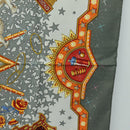 HERMES Carre 90 Scarf ”La Magie"" Silk Gray Auth hk3928M-7