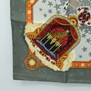 HERMES Carre 90 Scarf ”La Magie"" Silk Gray Auth hk3928M-8
