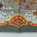 HERMES Carre 90 Scarf ”La Magie"" Silk Gray Auth hk3928M-9